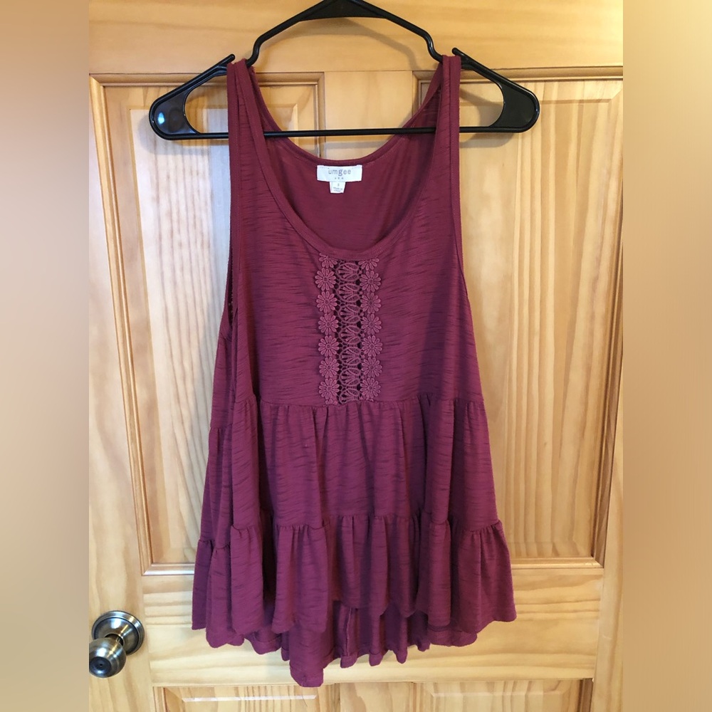 Umgee Women's Burgundy Sleeveless Top